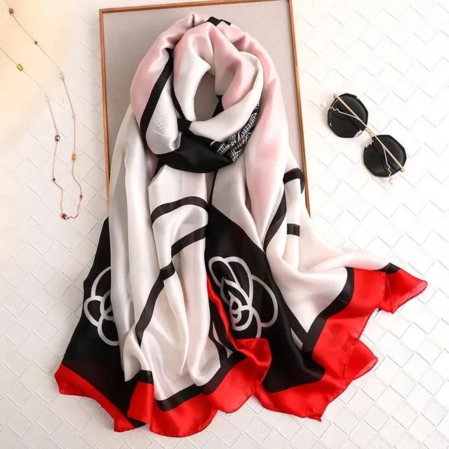 180*90cm Women Scarf Summer Silk Shawl  Wrap