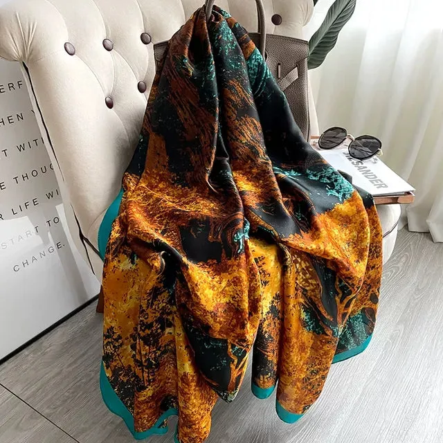 180*90cm Women Scarf Summer Silk Shawl  Wrap