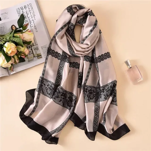 180*90cm Women Scarf Summer Silk Shawl  Wrap