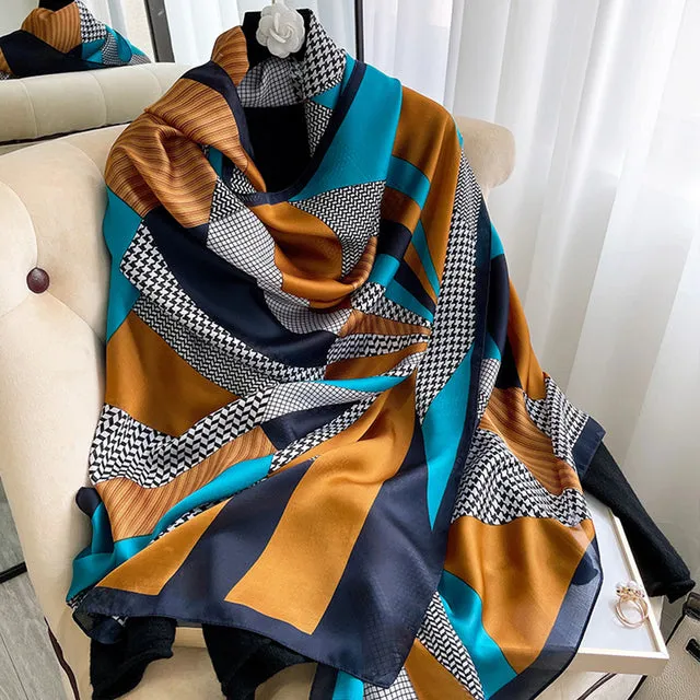 180*90cm Women Scarf Summer Silk Shawl  Wrap