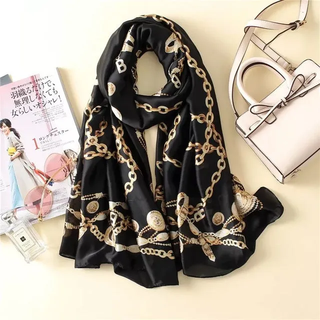 180*90cm Women Scarf Summer Silk Shawl  Wrap