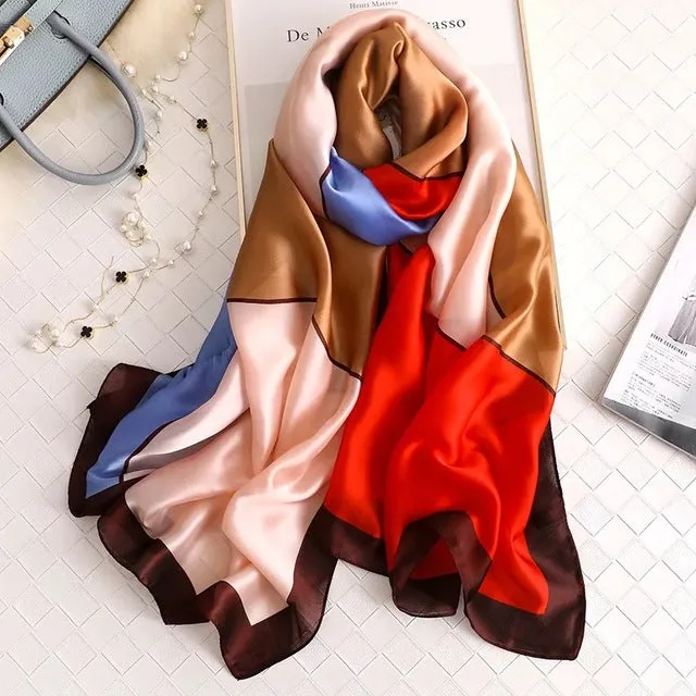 180*90cm Women Scarf Summer Silk Shawl  Wrap