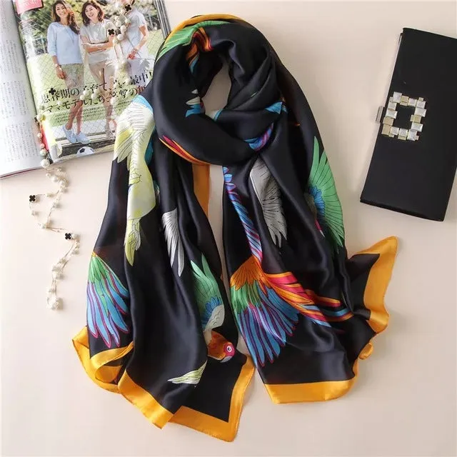 180*90cm Women Scarf Summer Silk Shawl  Wrap