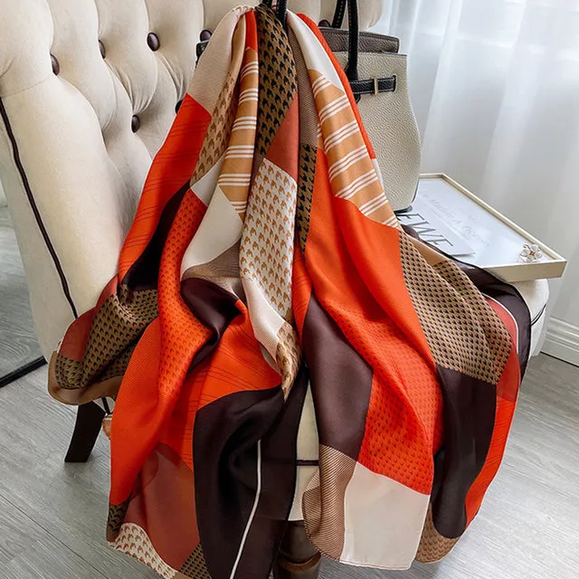 180*90cm Women Scarf Summer Silk Shawl  Wrap