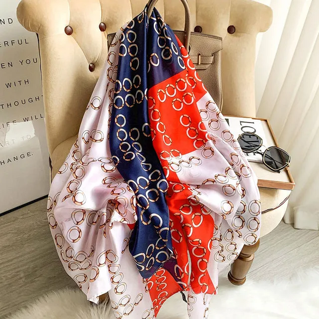 180*90cm Women Scarf Summer Silk Shawl  Wrap