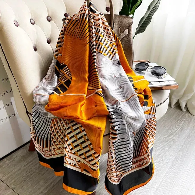 180*90cm Women Scarf Summer Silk Shawl  Wrap