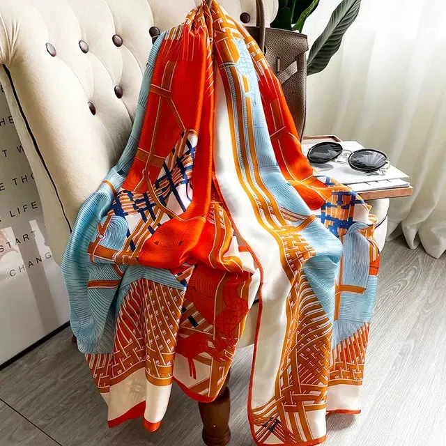 180*90cm Women Scarf Summer Silk Shawl  Wrap