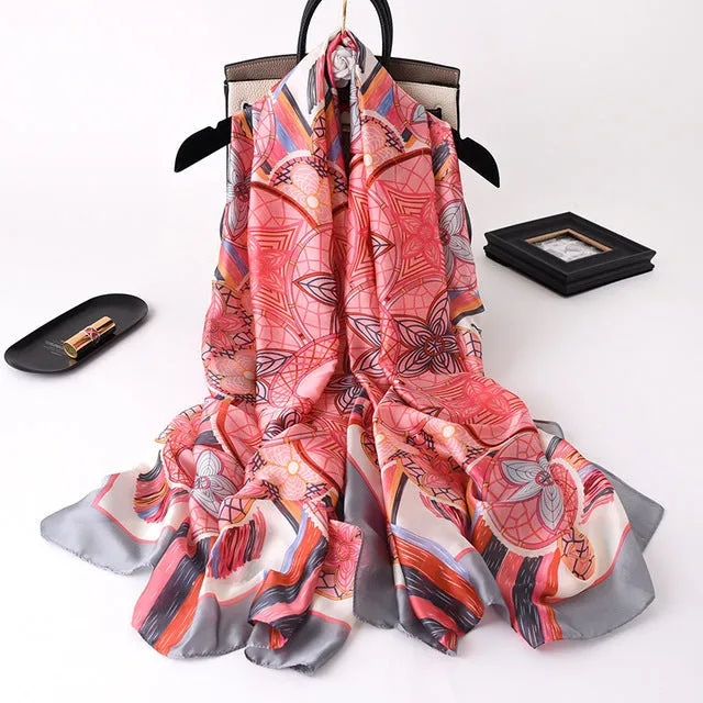 180*90cm Women Scarf Summer Silk Shawl  Wrap