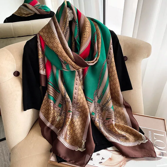 180*90cm Women Scarf Summer Silk Shawl  Wrap