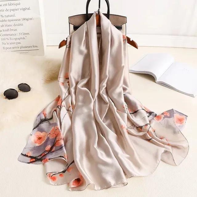 180*90cm Women Scarf Summer Silk Shawl  Wrap