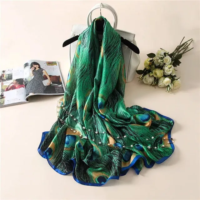 180*90cm Women Scarf Summer Silk Shawl  Wrap