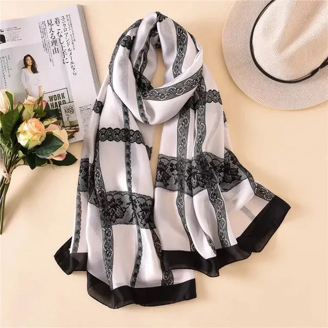 180*90cm Women Scarf Summer Silk Shawl  Wrap