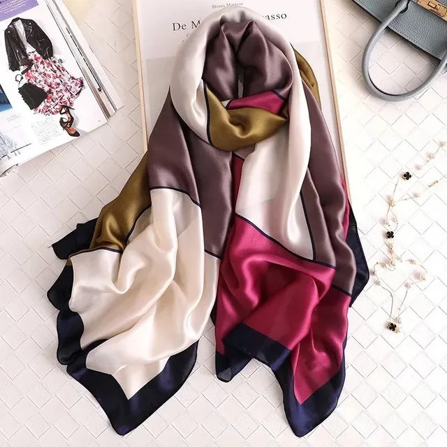 180*90cm Women Scarf Summer Silk Shawl  Wrap