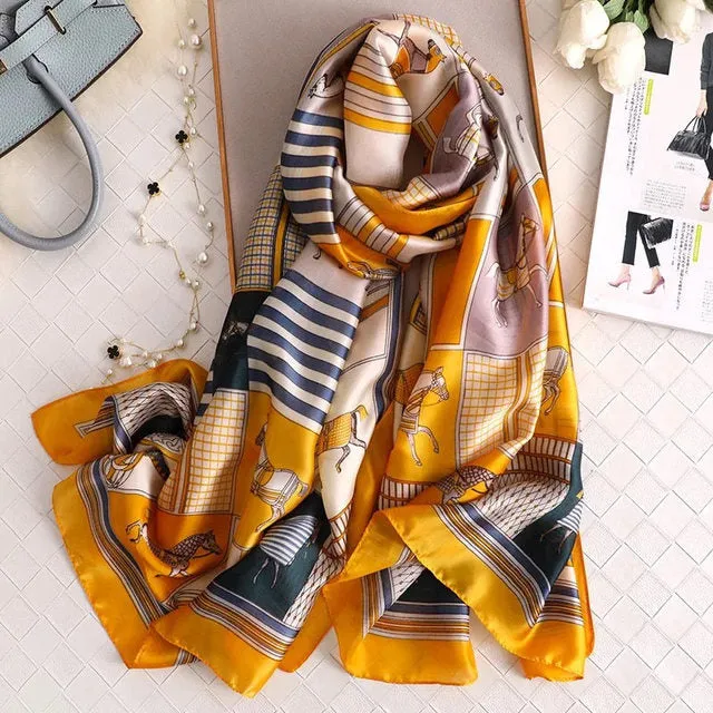 180*90cm Women Scarf Summer Silk Shawl  Wrap