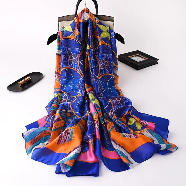 180*90cm Women Scarf Summer Silk Shawl  Wrap