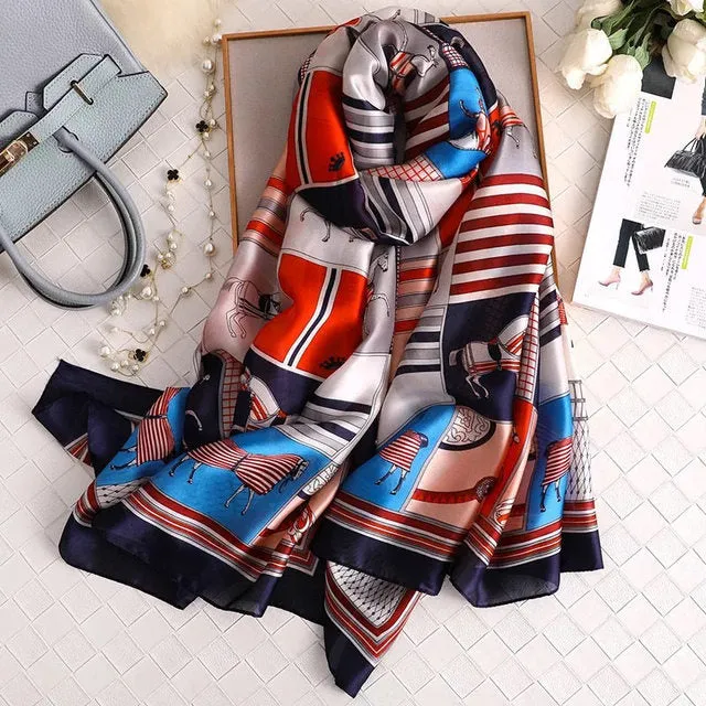 180*90cm Women Scarf Summer Silk Shawl  Wrap