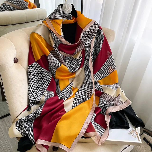 180*90cm Women Scarf Summer Silk Shawl  Wrap