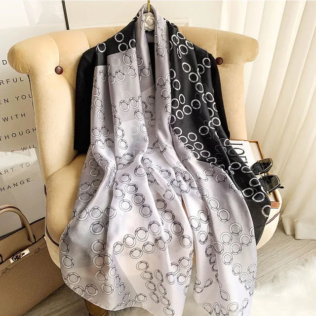 180*90cm Women Scarf Summer Silk Shawl  Wrap