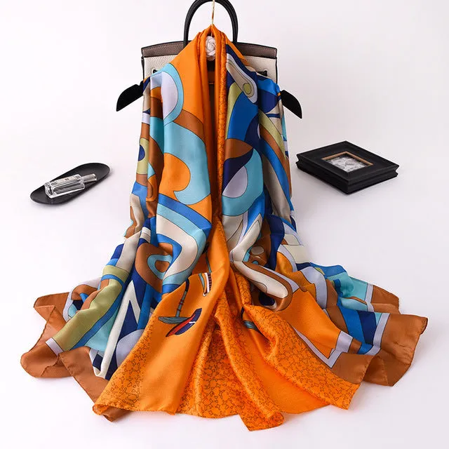 180*90cm Women Scarf Summer Silk Shawl  Wrap