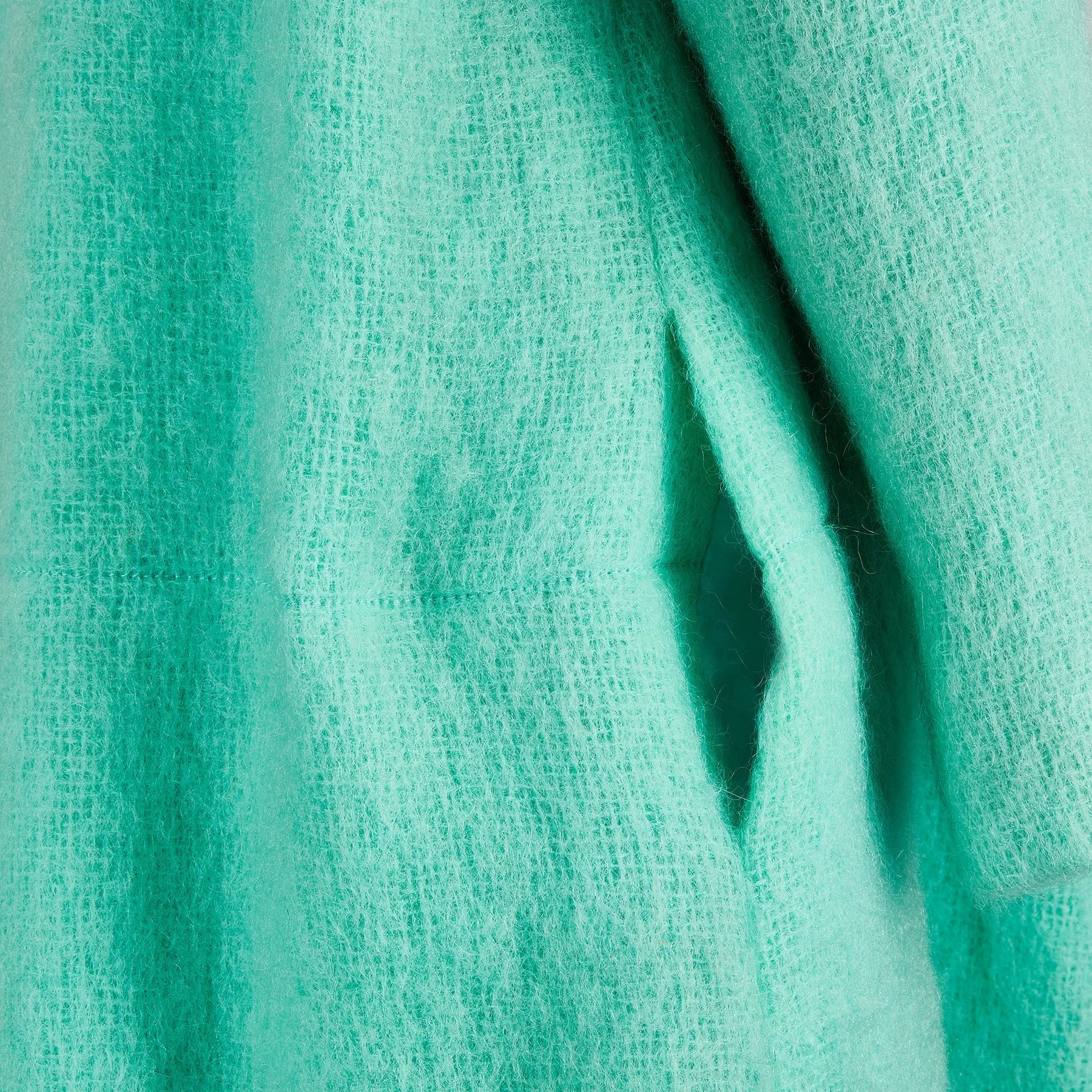 1970s Chanel Mohair Silk-Lined Seafoam Green Coat