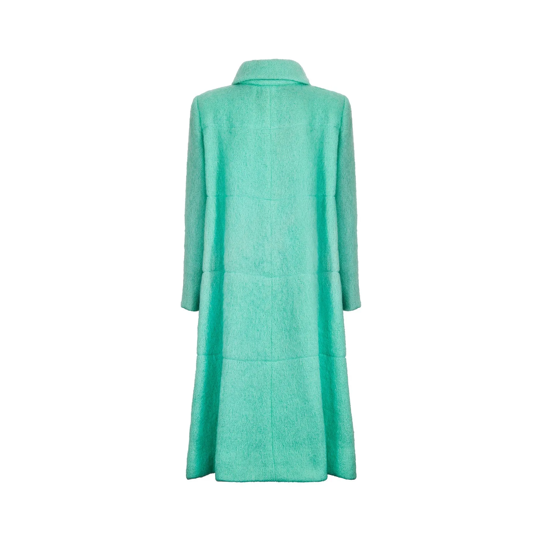 1970s Chanel Mohair Silk-Lined Seafoam Green Coat