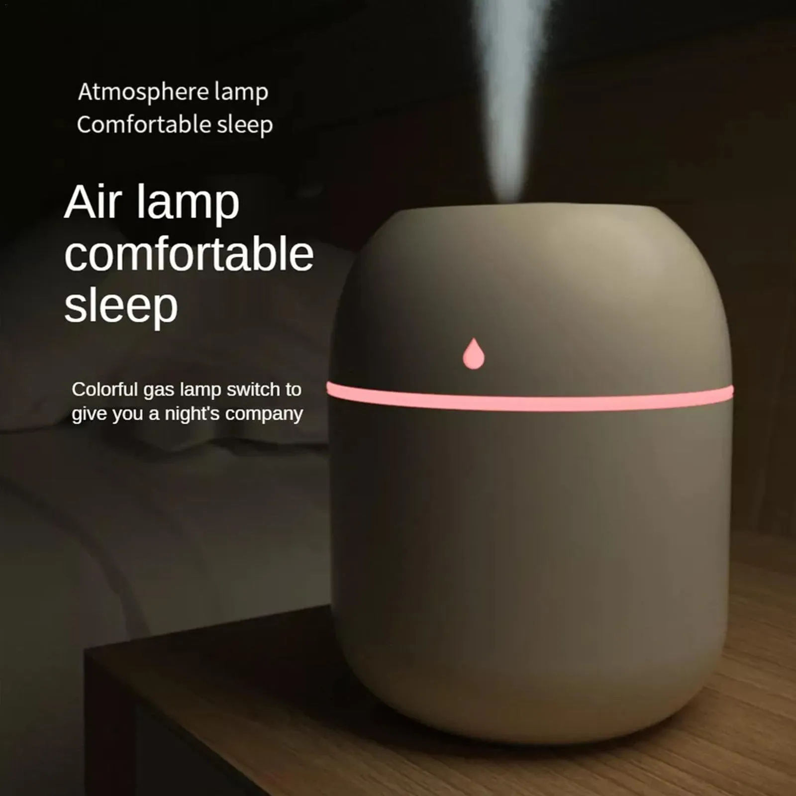 220ml Portable Home Humidifier & Aroma Diffuser - Compact Cool Mist Air Freshener with Adjustable Mist Output, Whisper-Quiet Operation, and LED Night Light for Back to School Supplies, Bedroom, Office, and Travel