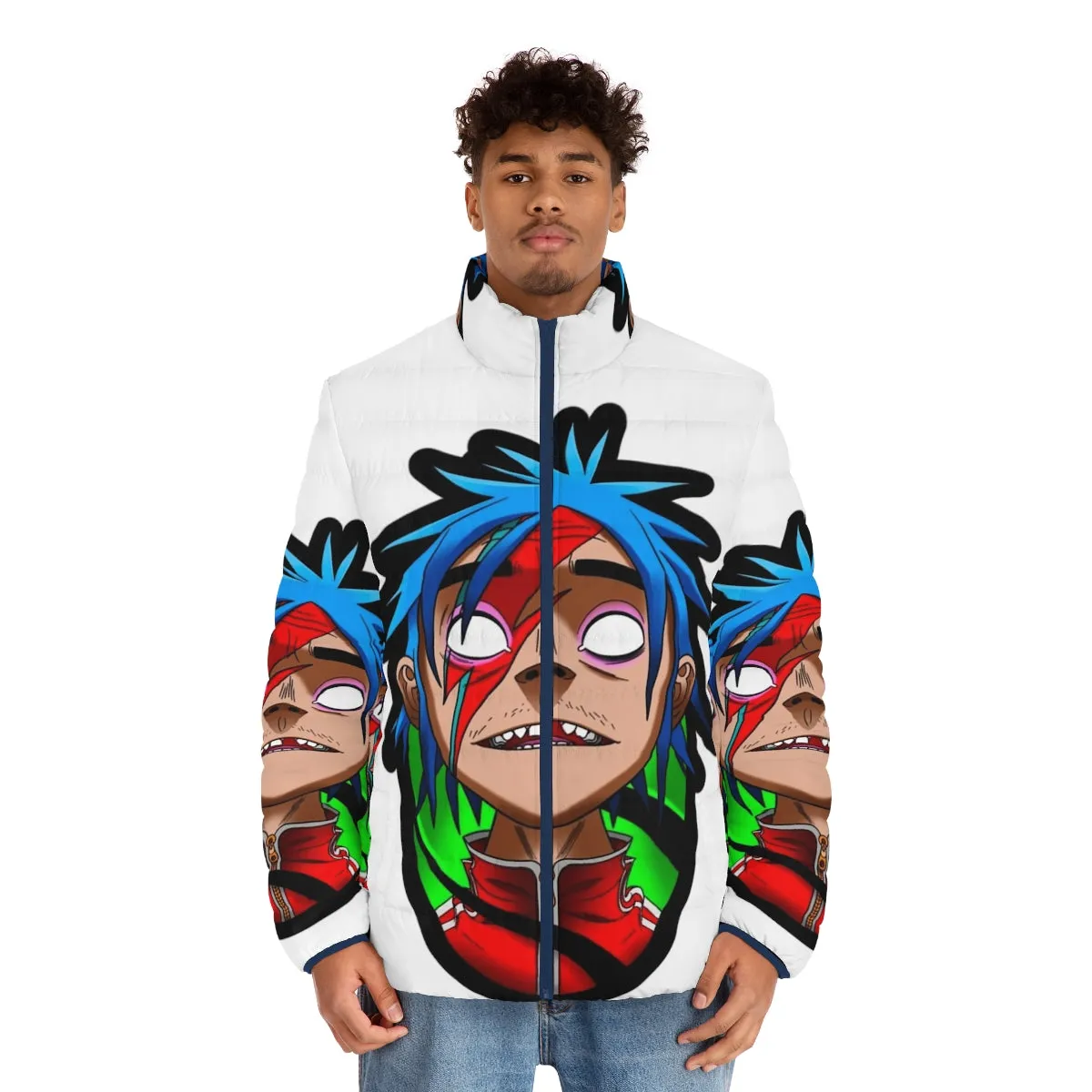 2D Puffer Jacket - Stylish Gorillaz & David Bowie-Inspired Outerwear