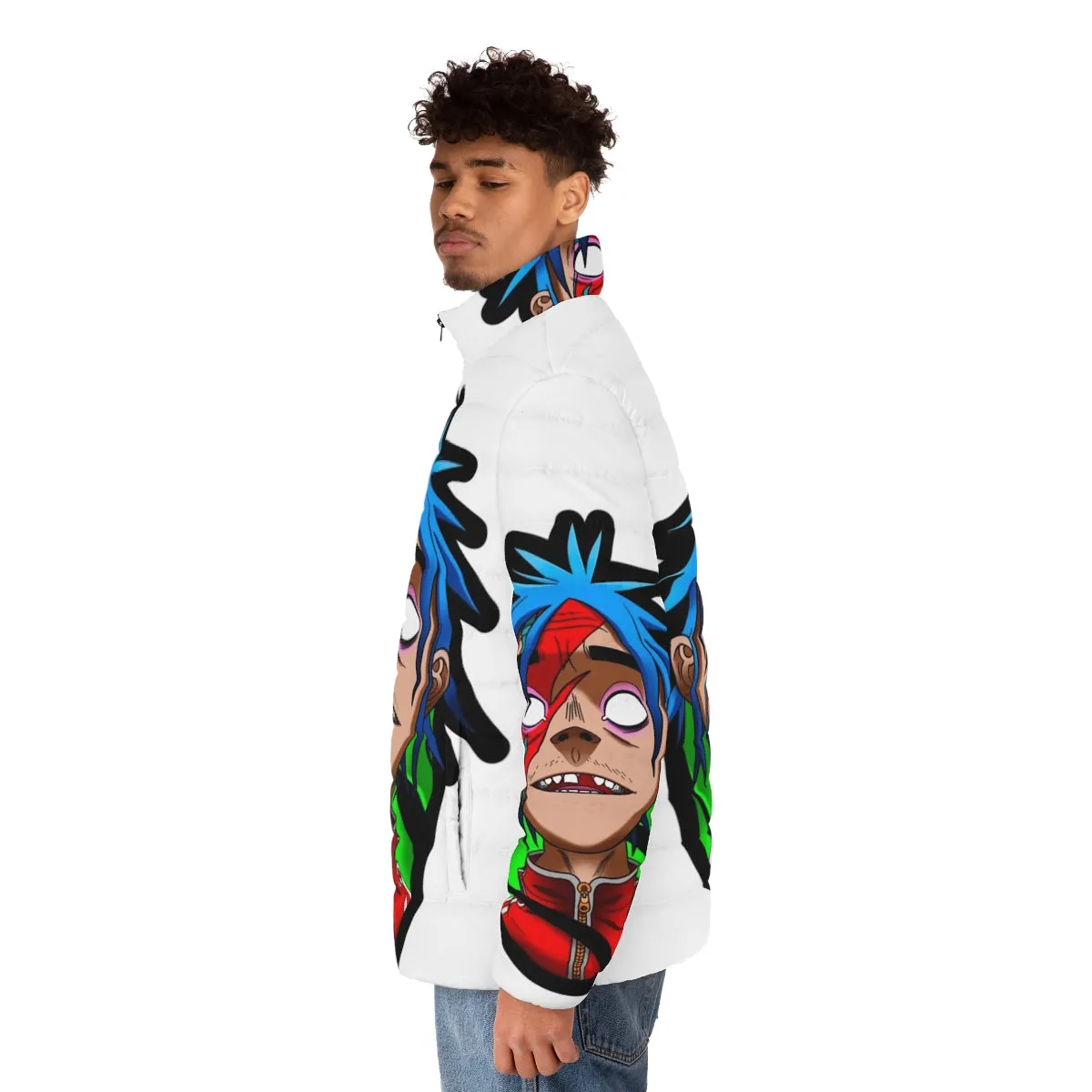 2D Puffer Jacket - Stylish Gorillaz & David Bowie-Inspired Outerwear