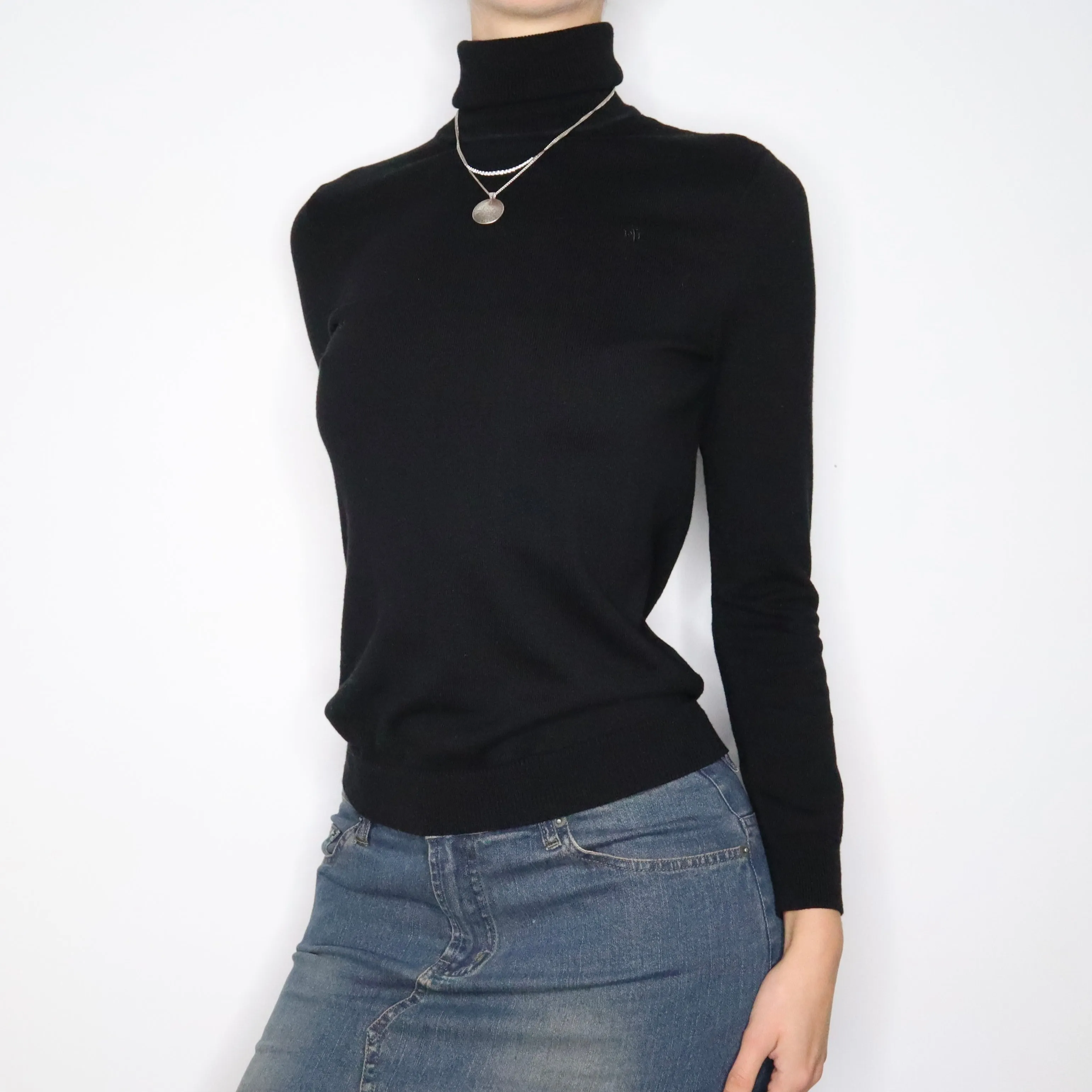 90s RALPH LAUREN Black Turtleneck Sweater (M)