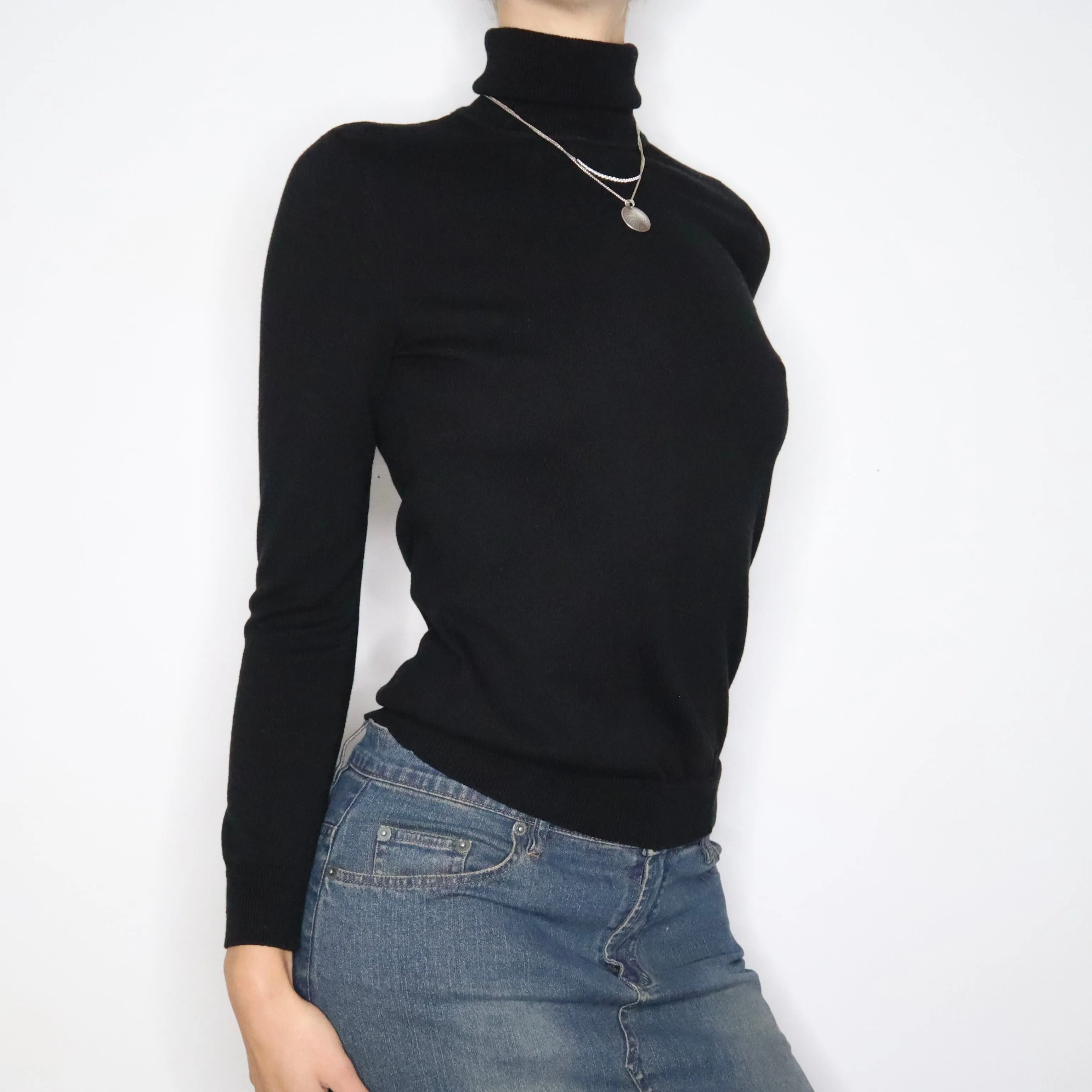 90s RALPH LAUREN Black Turtleneck Sweater (M)