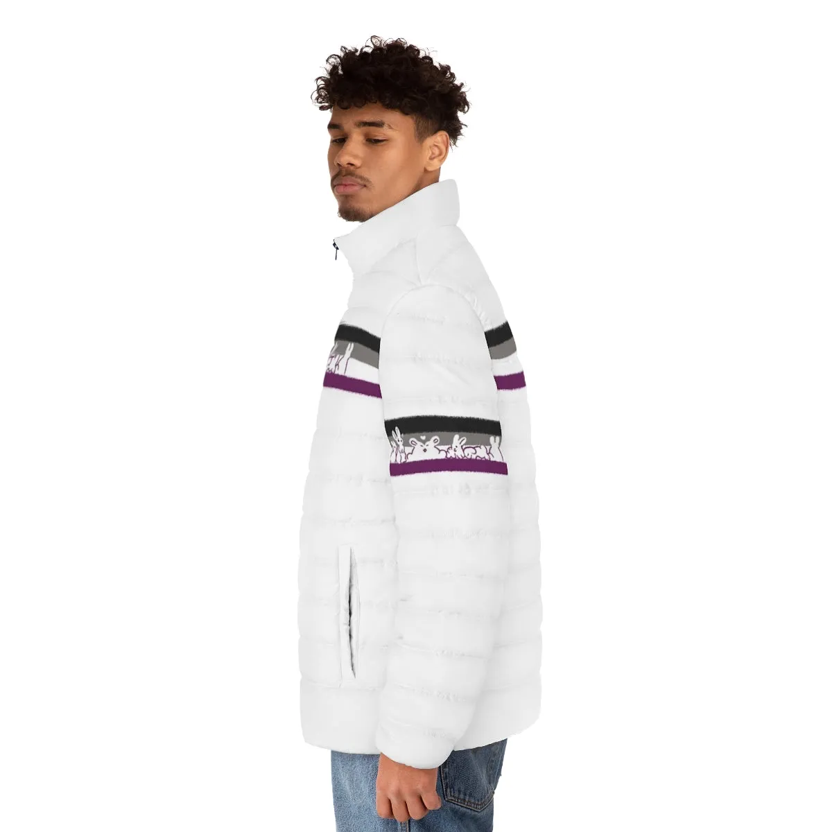 Ace Pride Rabbits Puffer Jacket - Cozy and Cute Outerwear for Asexual and LGBTQ  Fans