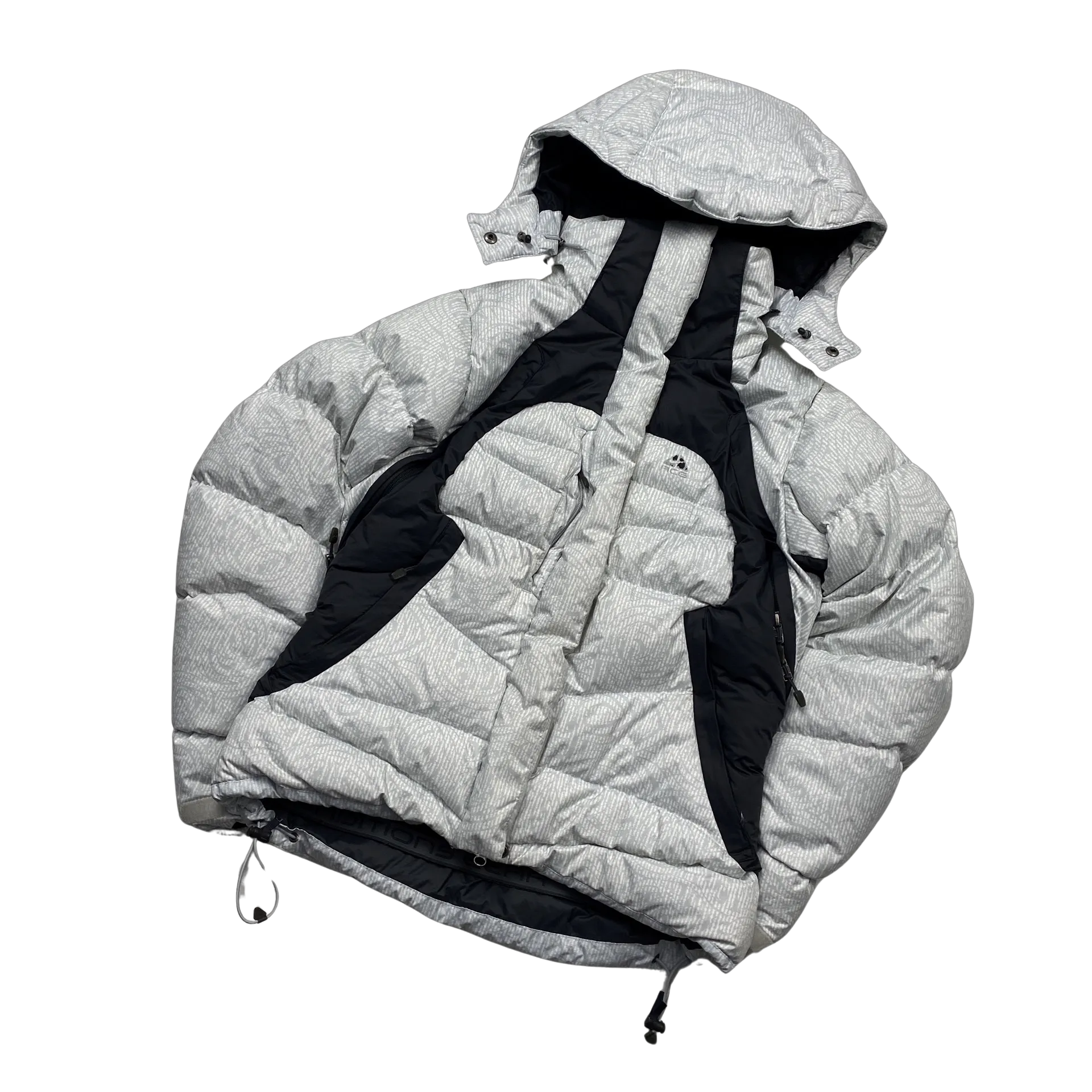 ACG Ice White Patterned Puffer Jacket - Medium