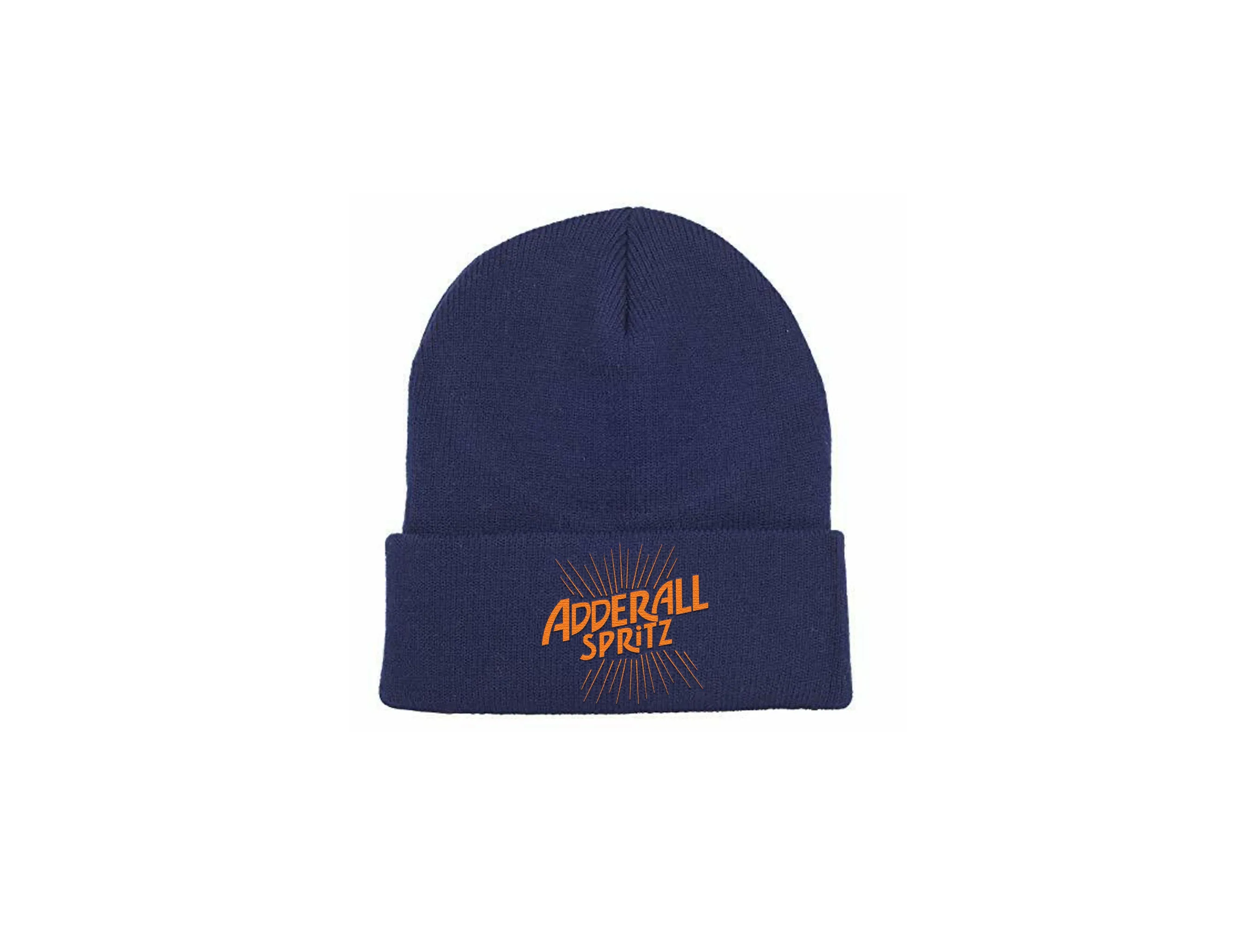 Adderall Spritz - Navy Blue Embroidered Winter Beanie