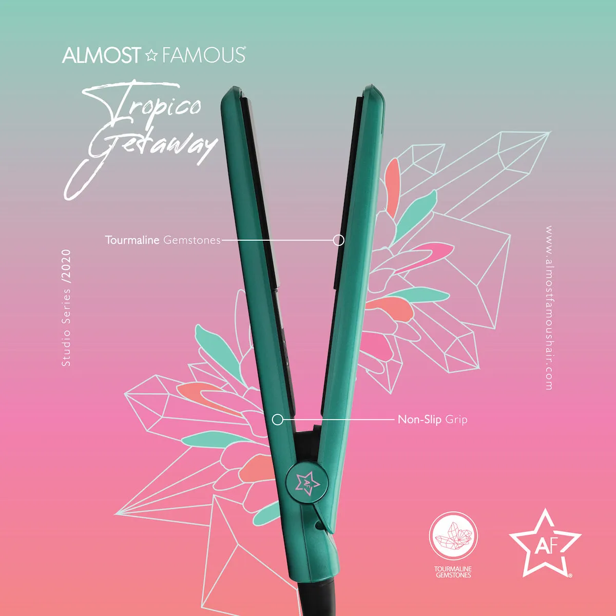 Almost Famous 0.5" Tropico Getaway Mini Travel Flat Iron Designer Bag