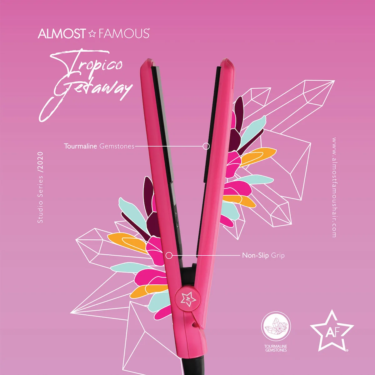 Almost Famous 0.5" Tropico Getaway Mini Travel Flat Iron Designer Bag