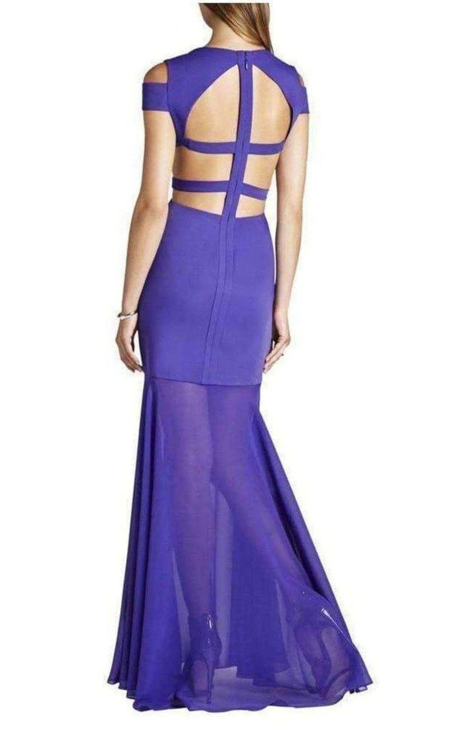 Ava Cut Out Persian Blue Full Length Formal Dress