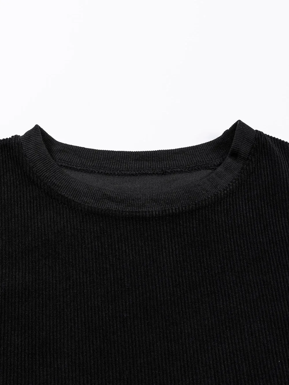 Basic Ribbed Knit T-Shirt for Women