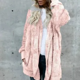 Big Size Winter Coat Women Faux Fur Cardigan Jacket S-2XL