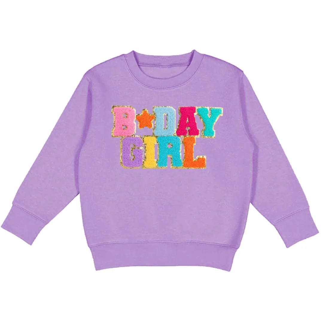 Birthday Girl Patch Sweatshirt - Lavender