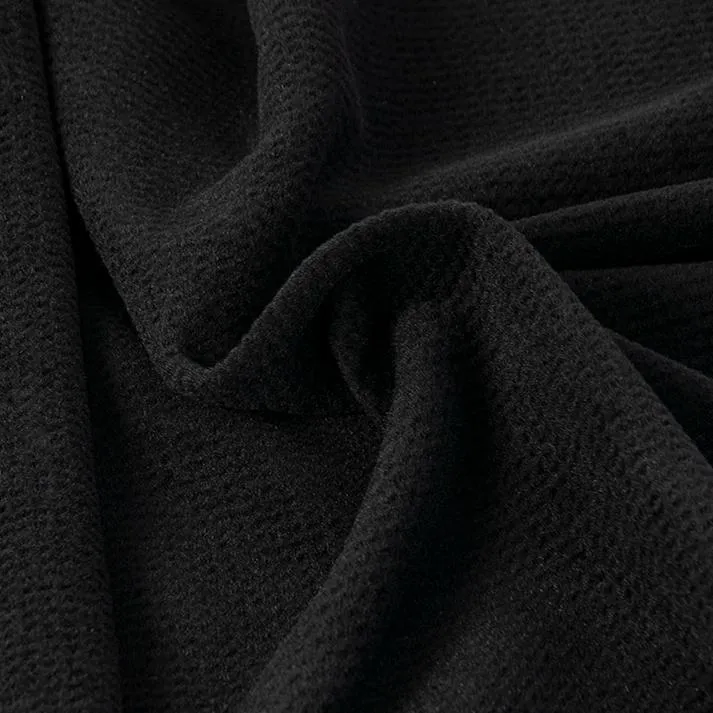 Black Textured Coating Wool 4636