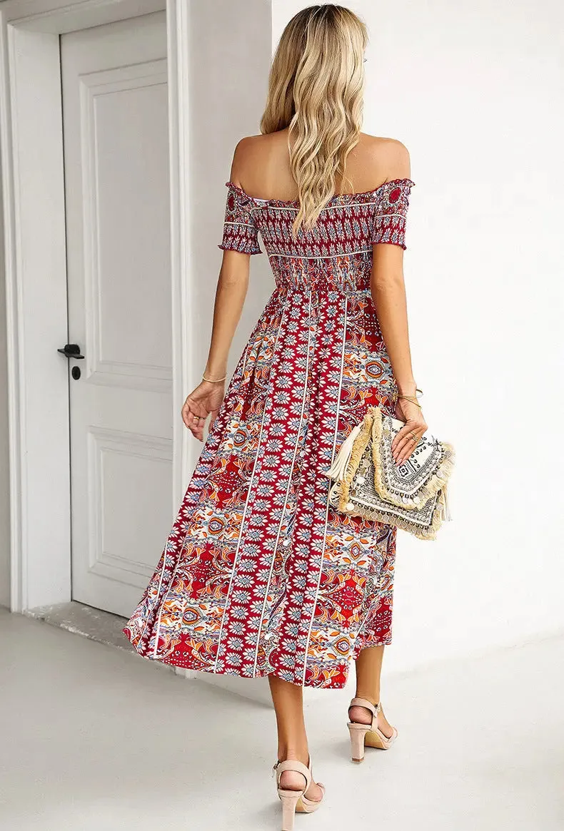 Bohemian Off Shoulder Dress