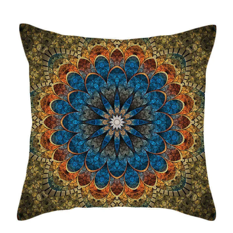 Boho Throw Pillow Stramonium Geometric Cushion Cover