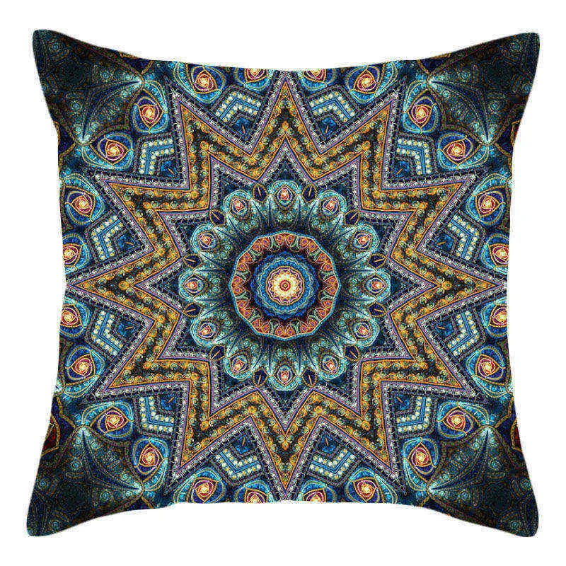 Boho Throw Pillow Stramonium Geometric Cushion Cover