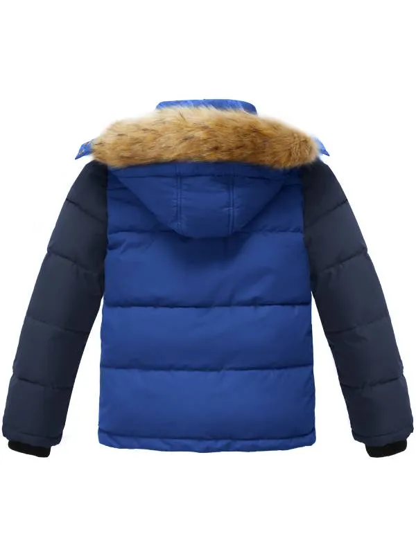 Boys Hooded Puffer Jacket Thick Warm Winter Coat