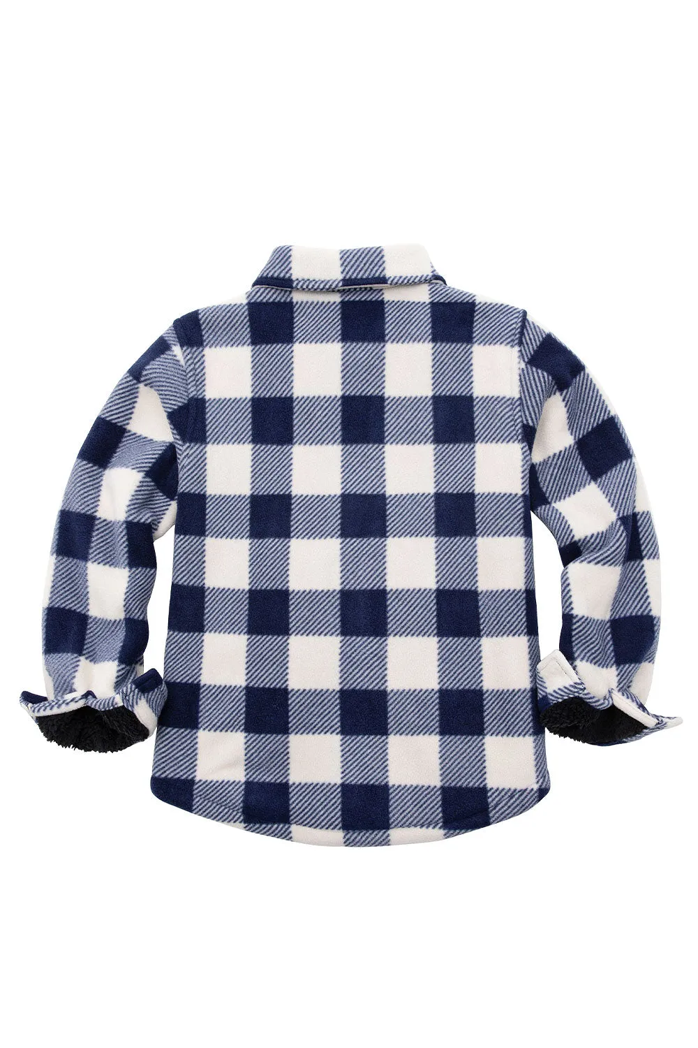 Boys Matching Family Fleece Black White Buffalo Plaid Shacket