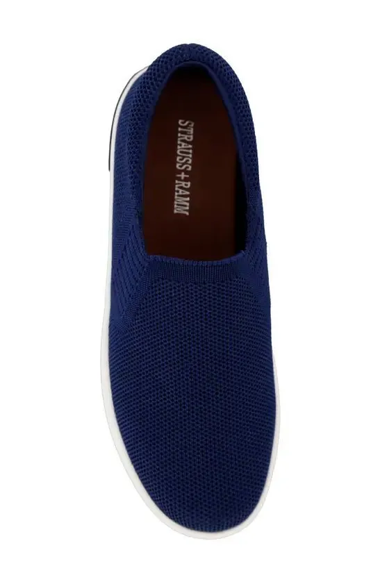 Boys Navy Knit Slip Ons