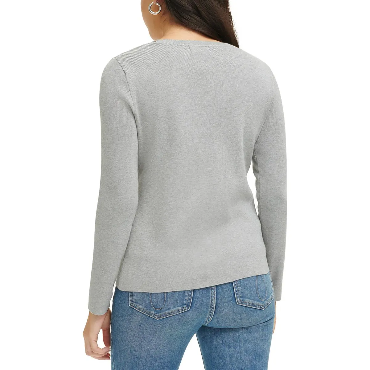 Calvin Klein Womens Asymmetric Long Sleeve Pullover Sweater