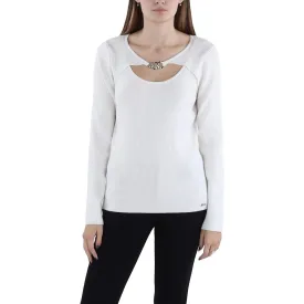 Calvin Klein Womens Chain Cut Out Pullover Sweater