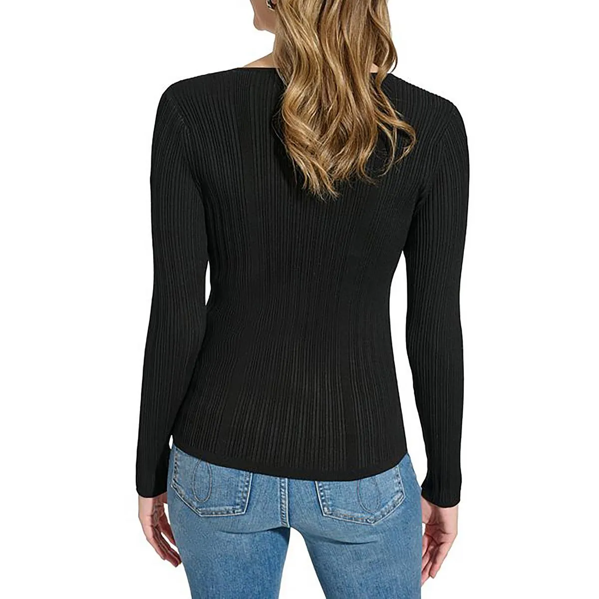 Calvin Klein Womens Knit Ribbed Pullover Sweater