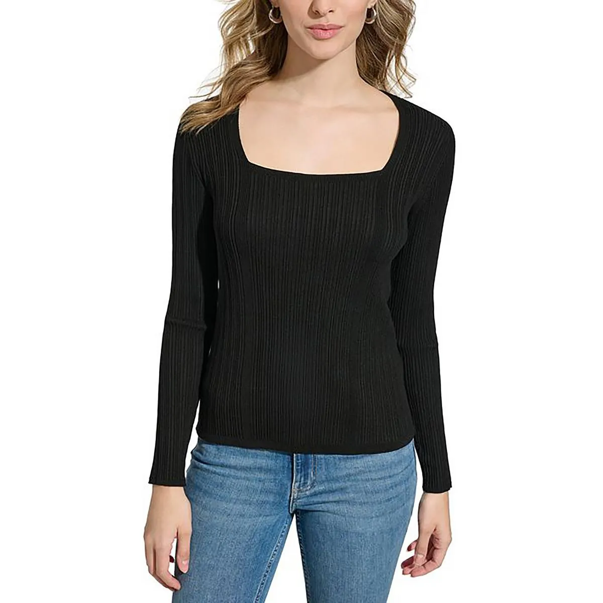 Calvin Klein Womens Knit Ribbed Pullover Sweater